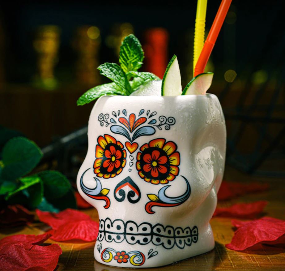 Flower Skull Bar Cup Personality Hawaii Cocktail Drink Mug Hawaii Party Wine Glass Ceramic Cup