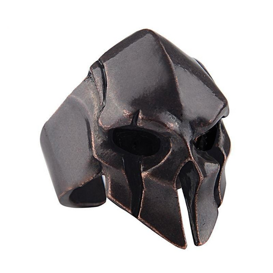 Spartan Hero Helmet Mask Ring for Men Vintage Punk Biker Jewelry Male Cool Antique Silver Gold Color Finger Rings