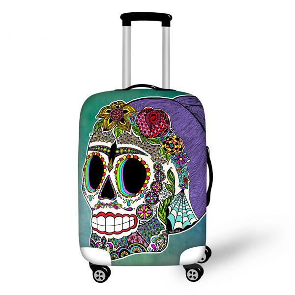 Luggage Cover 3D Vintage Sugar Skull Roses Travel Accessories for 18''-30'' Travel Case Suitcase Protective Cover