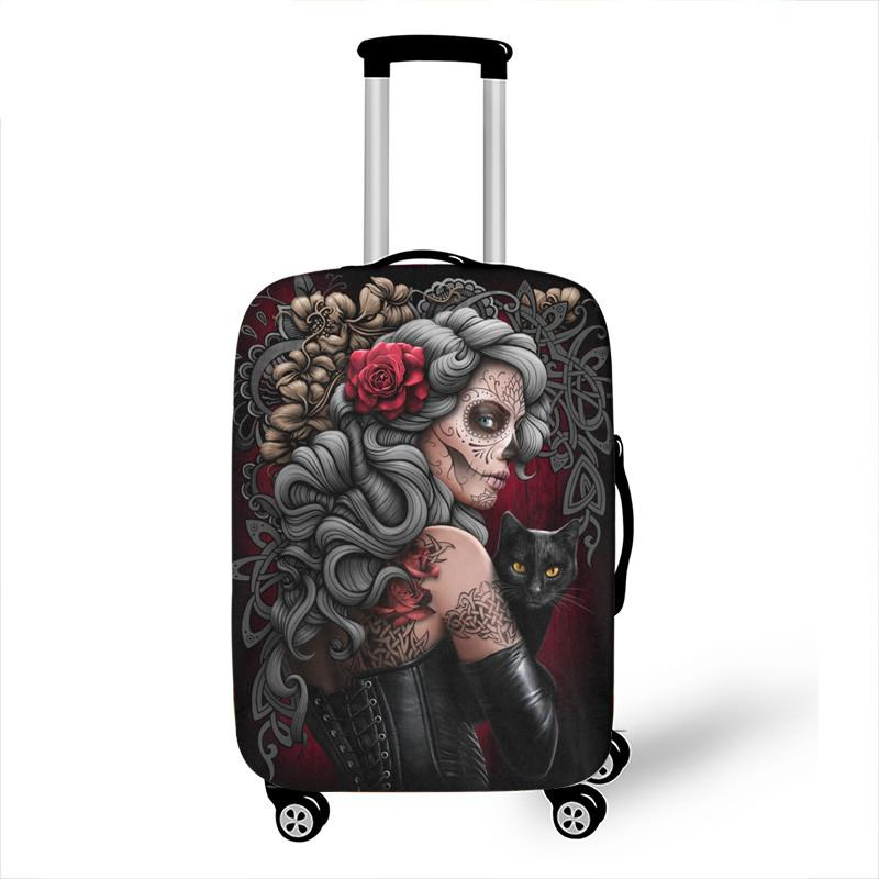 Dark Gothic Skull / Beauty Luggage Protective Cover Waterproof