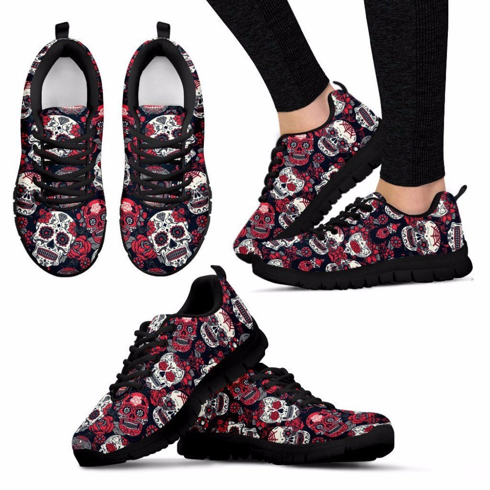 Sugar Skull Printed Running Shoes Lightweight Mesh Men's Shoes Flats Outdoor Sport Shoes
