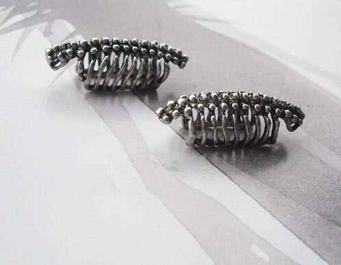 Punk style skull spine earrings no pierced ear clip bone earrings ear cuff