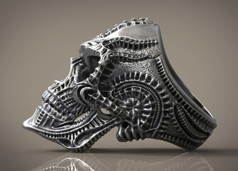 Stainless Steel Alien Skull Ring for Men