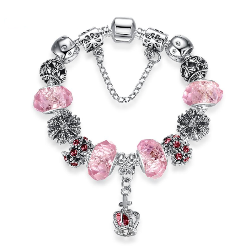 4 Style European Fashion 925 Classic Silver Charm Bracelet With Murano Glass Beads Bracelets for Women Original DIY Jewelry Gift
