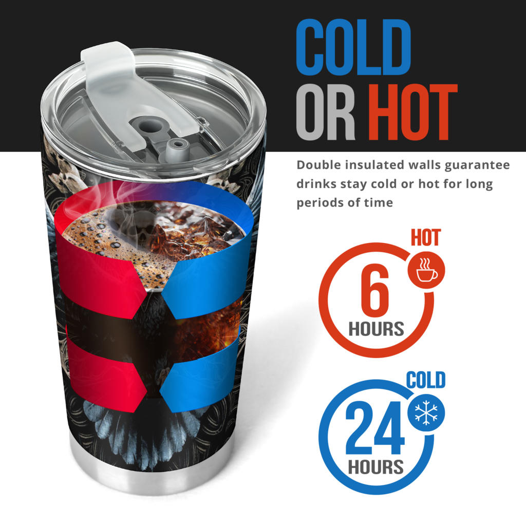 Skull grim reaper tumbler cup travel mug
