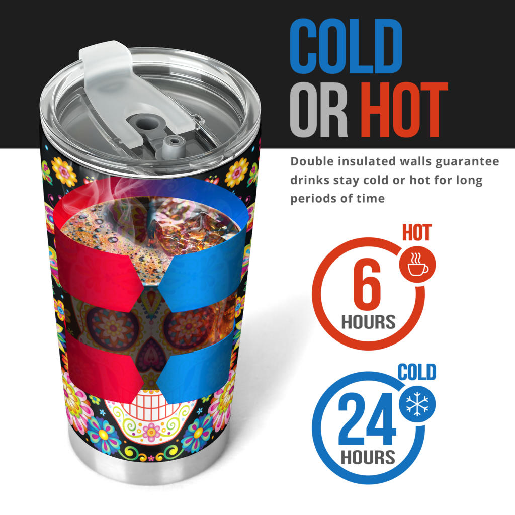 Calaveras skull freezer Mug, sugar skull beer mug, day of the dead beer mug, floral skull coffee mug, mexico cup, calaveras skull beer mug