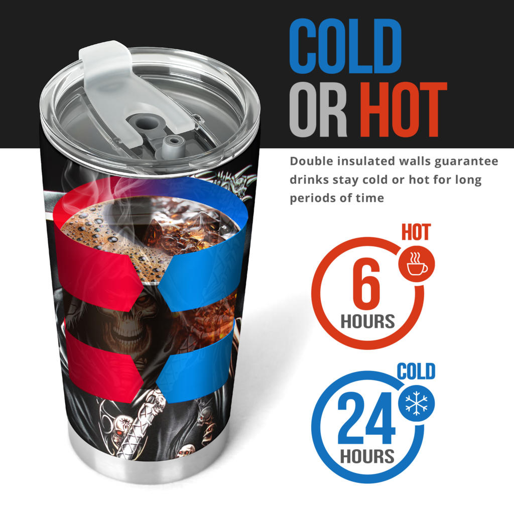 Gothic skull tumblr, punisher skull mug, halloween travel mug, goth tumbler cup mug, halloween tumbler, flame skull travel mug, goth travel mug