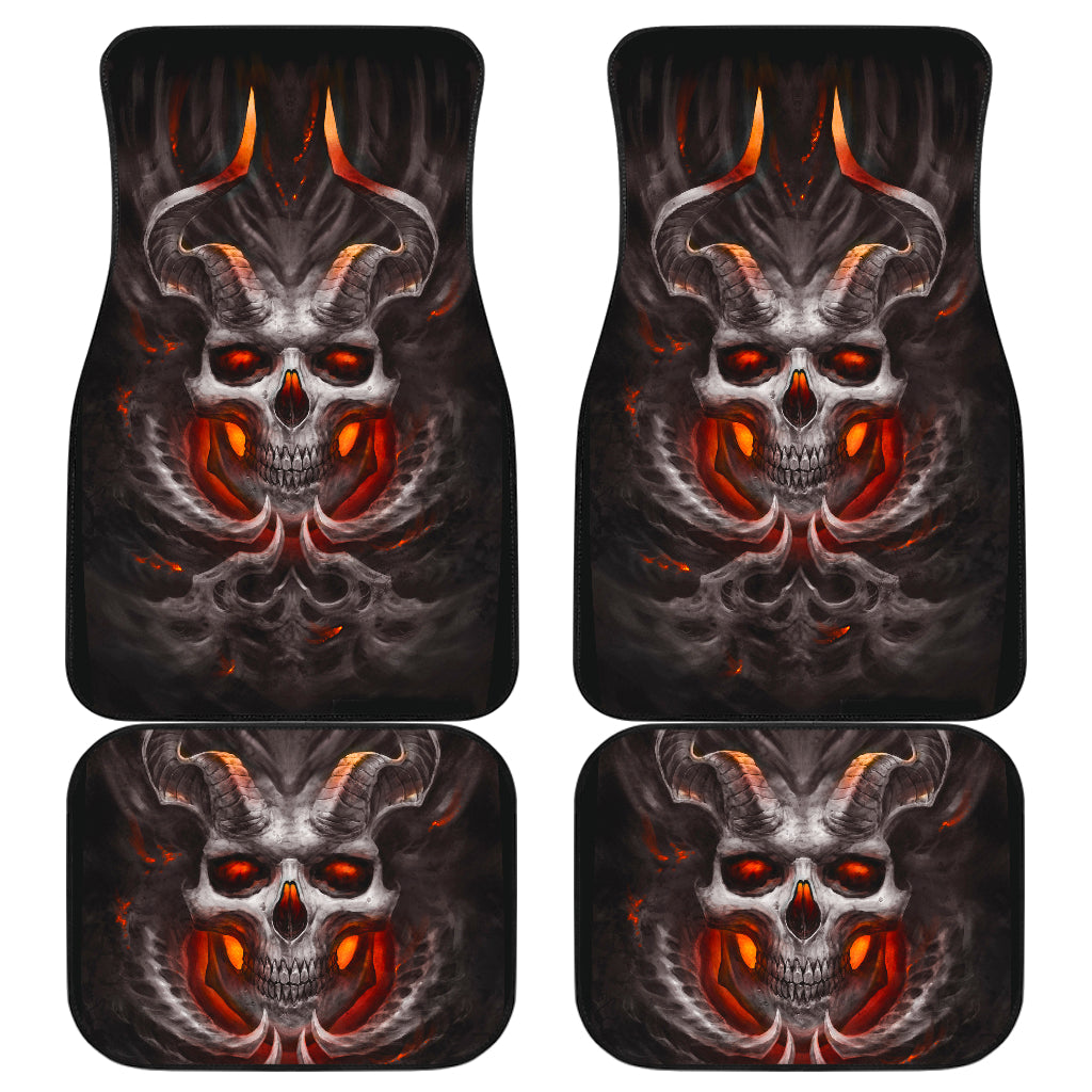 Awsome skull burning car mat