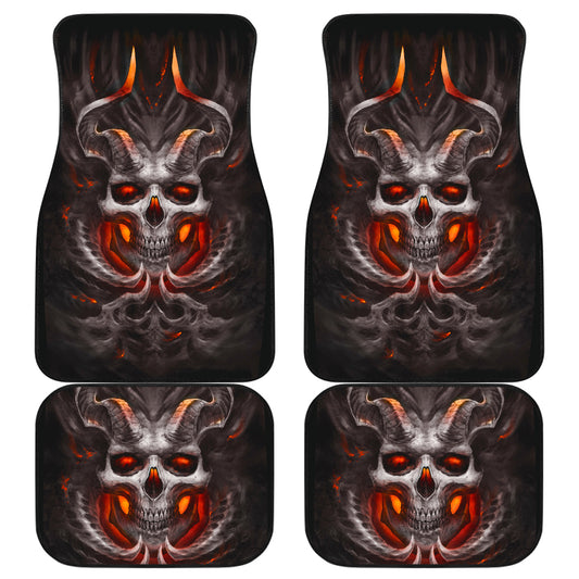 Awsome skull burning car mat