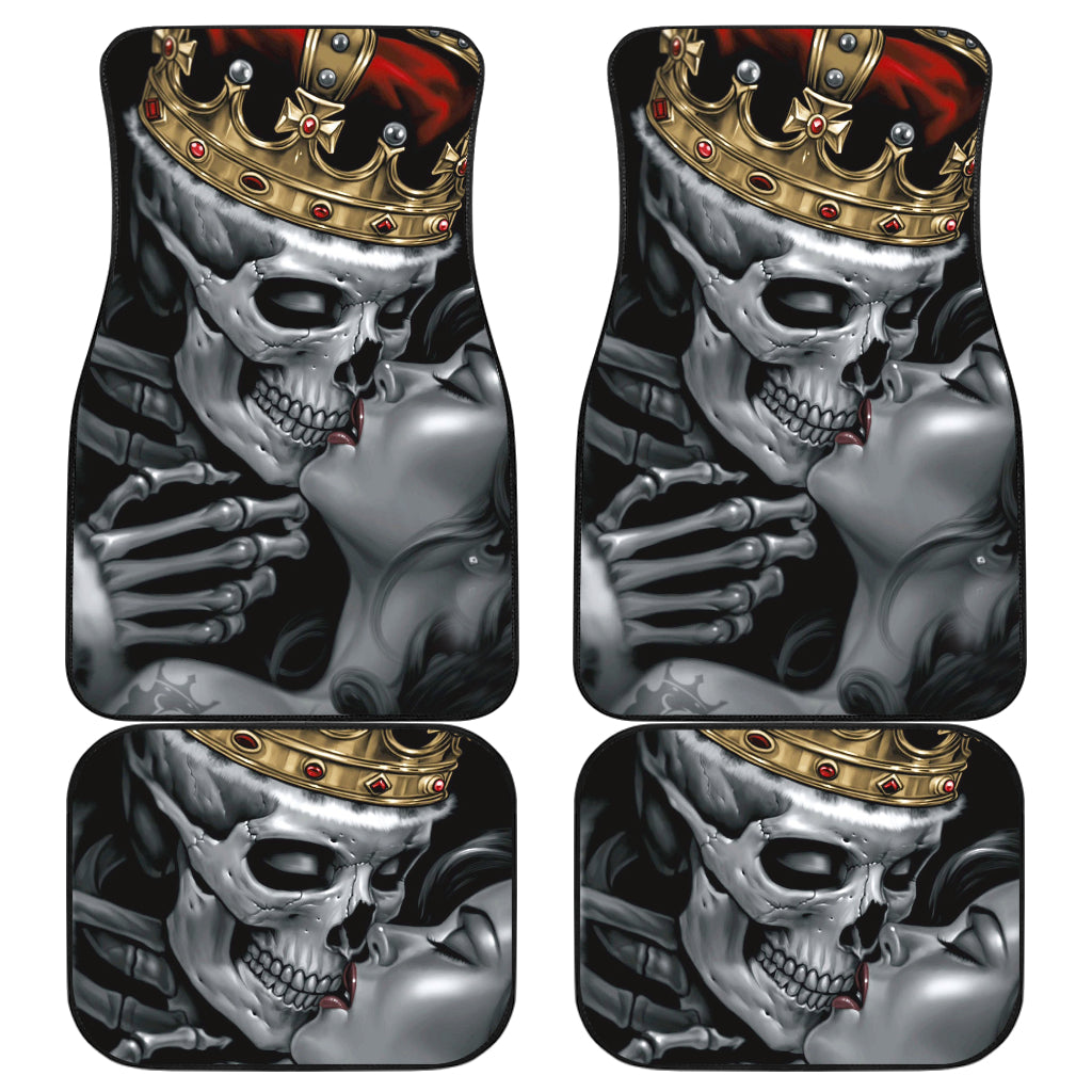 Set 4 pcs king kiss skull car mats