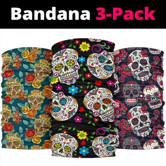 Set of 3pcs sugar skull bandana