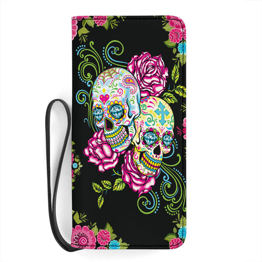 Day of the dead sugar skull girl wallets