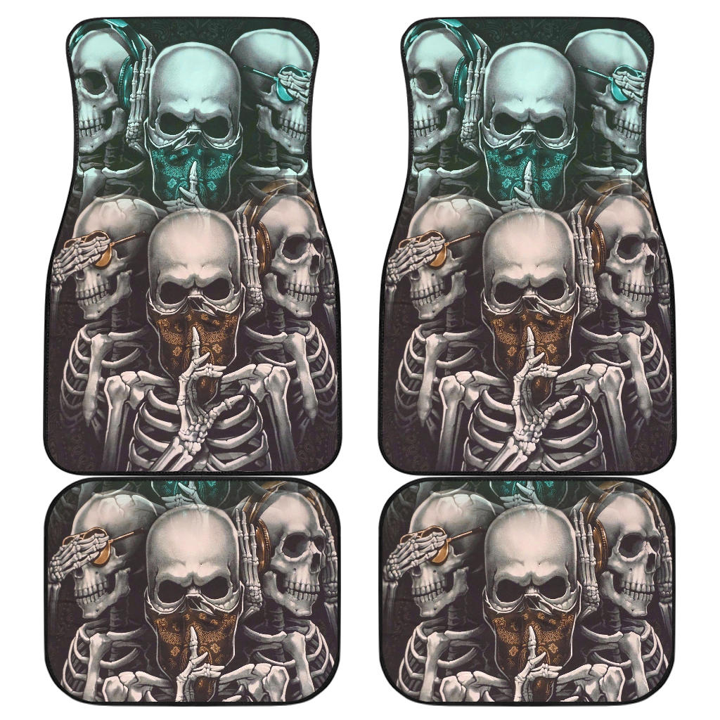 Set of 4 pcs no see no hear no speak car mats