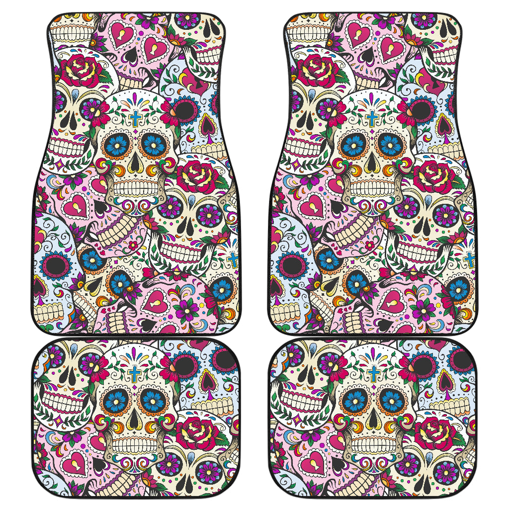 Beatiful sugar skull car mats