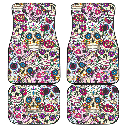 Beatiful sugar skull car mats