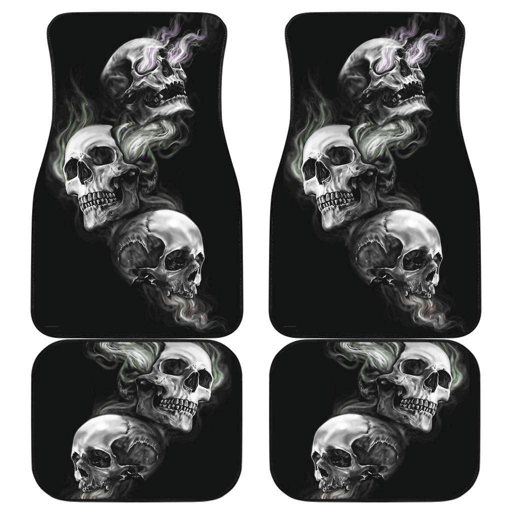 Set 4 pcs sugar skull car mats