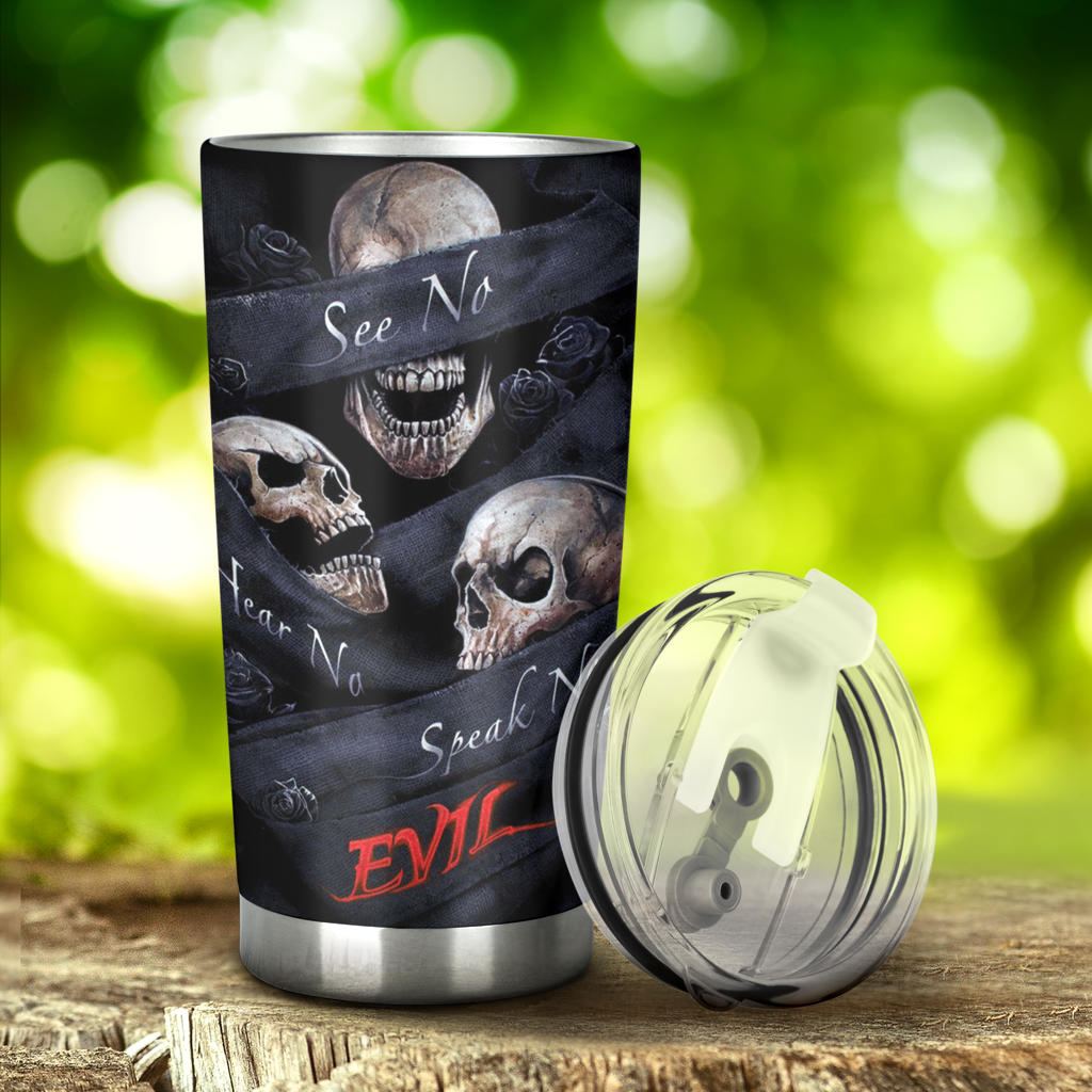 See No Hear No Speak No Evil tumbler cup