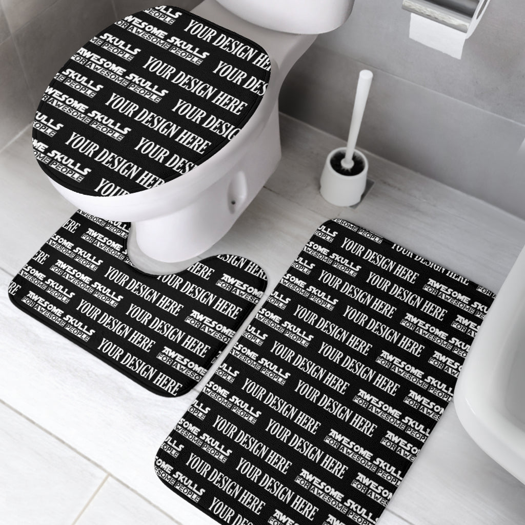 Custom design Print on demand Bathroom rug mat set