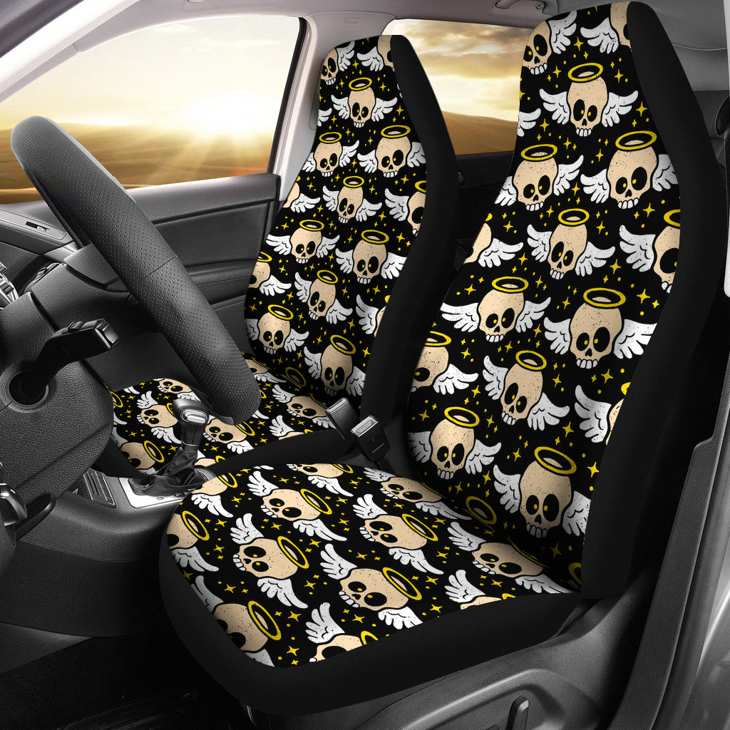 Set of 2 pcs skull car seat covers