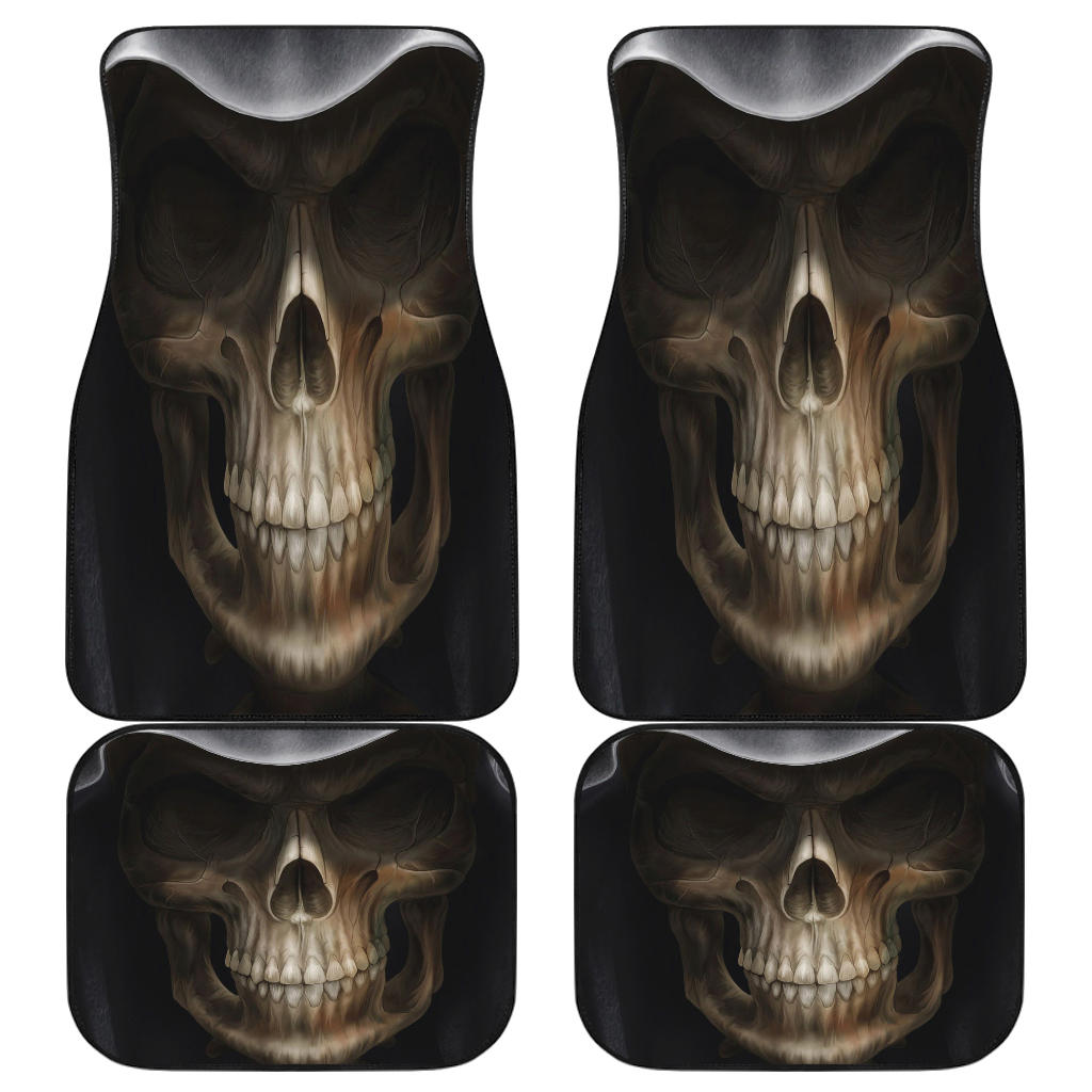 Set of 4 pcs skull gothic grim reaper car mats