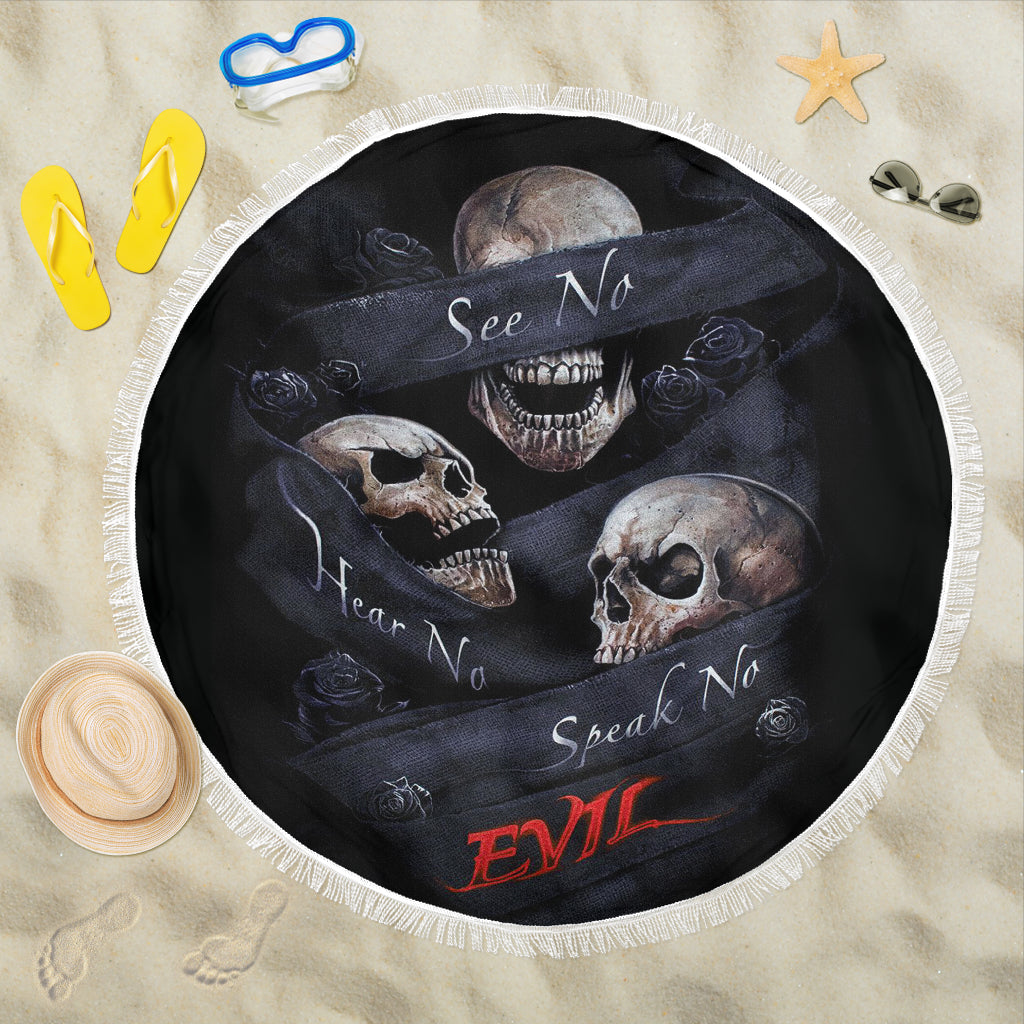 No see no hear no speak evils beach towel