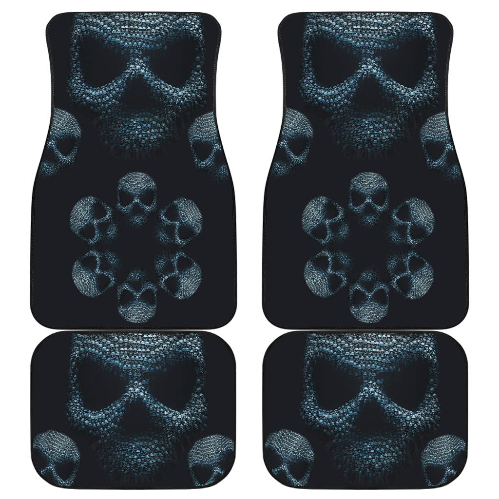Set of 4 pcs skull car mats