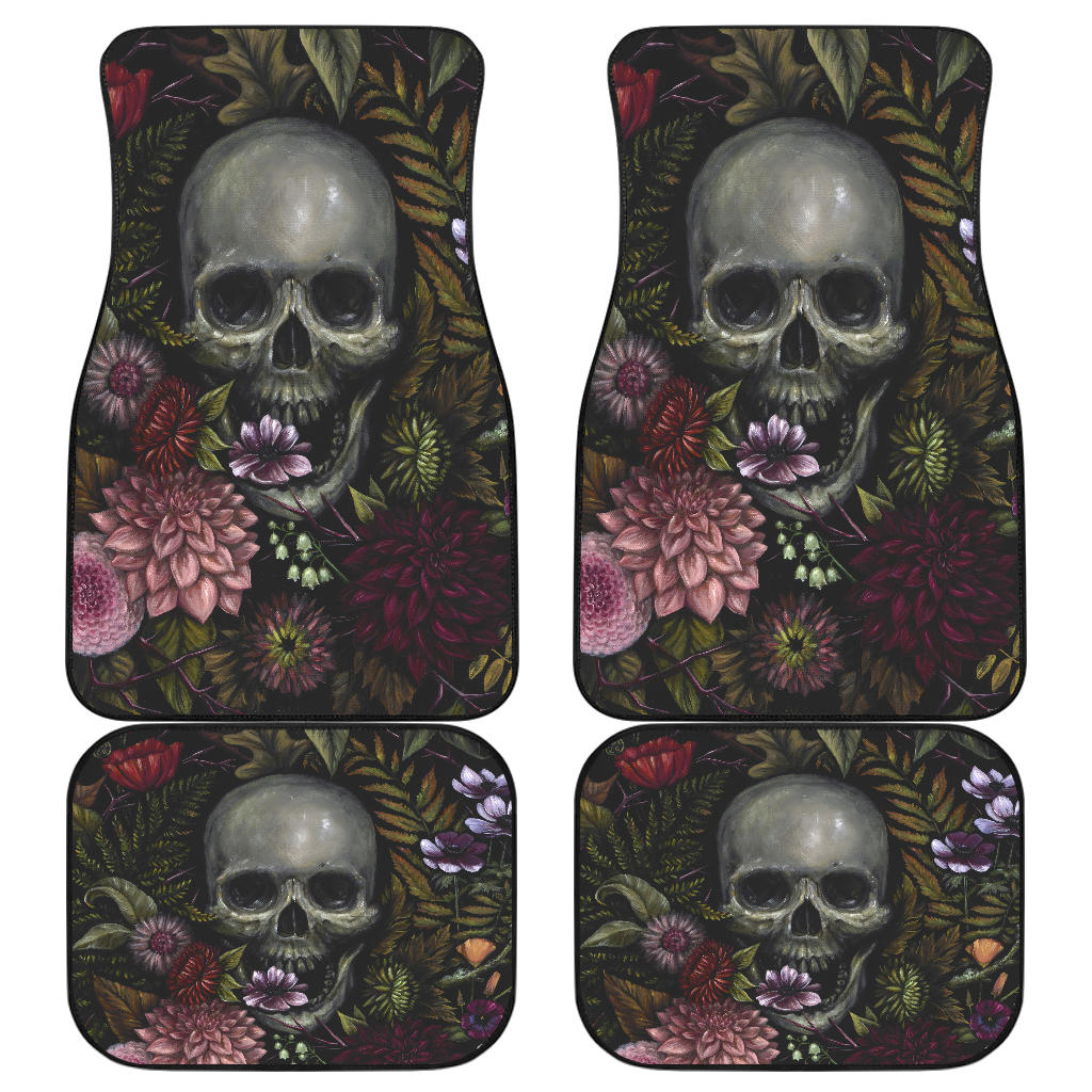 Set of 4 pcs skull car mats