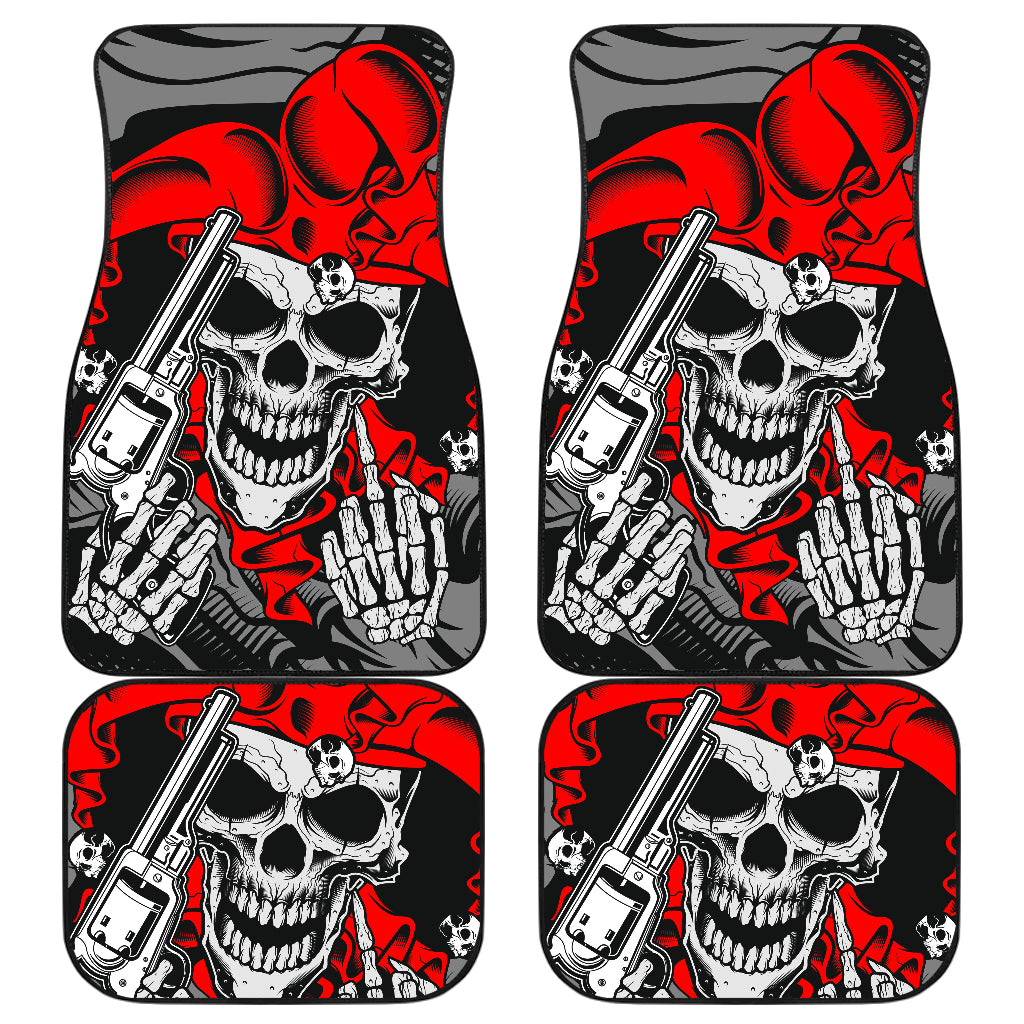 Set of 4 pcs skull car mats