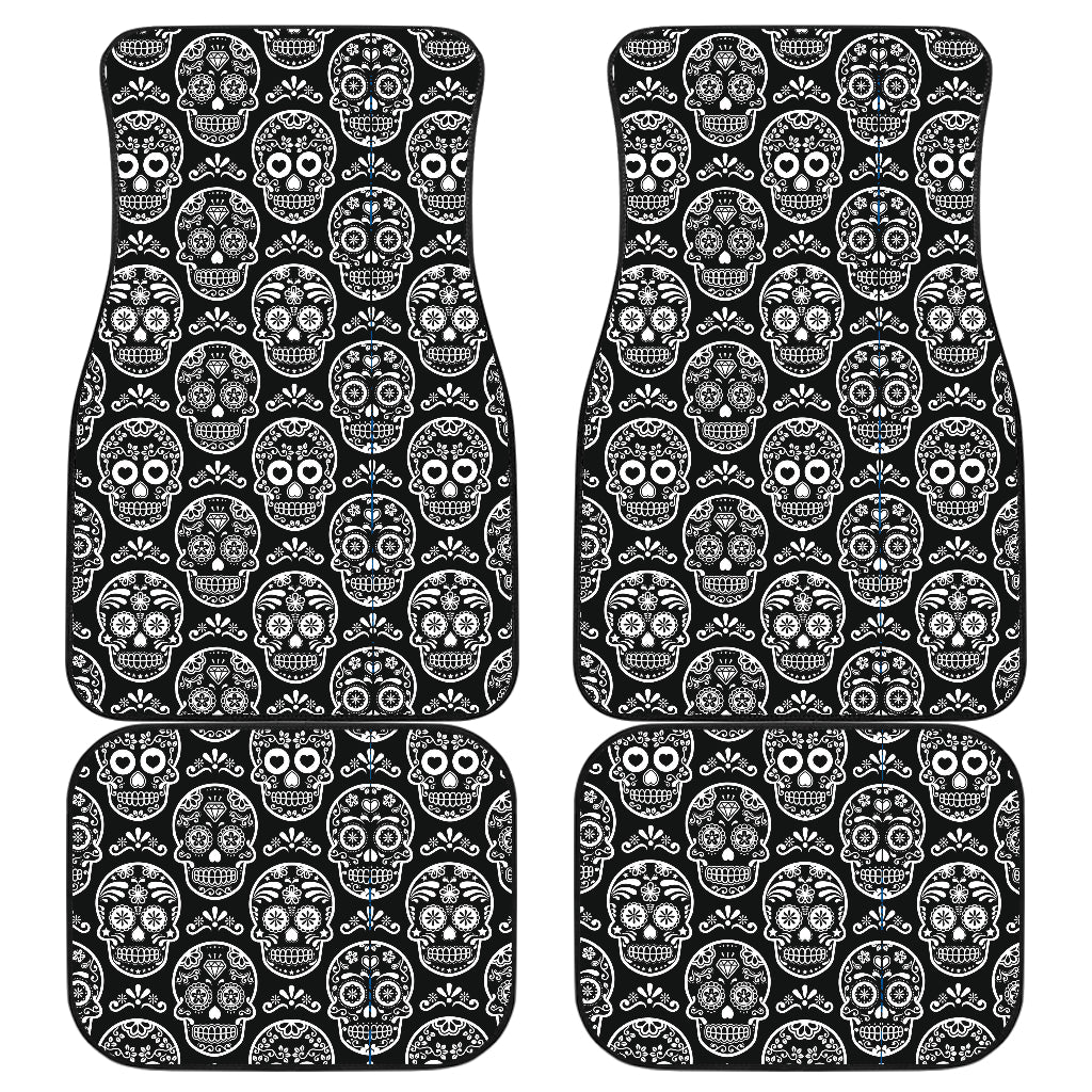 Set 4 pcs sugar skull car mats
