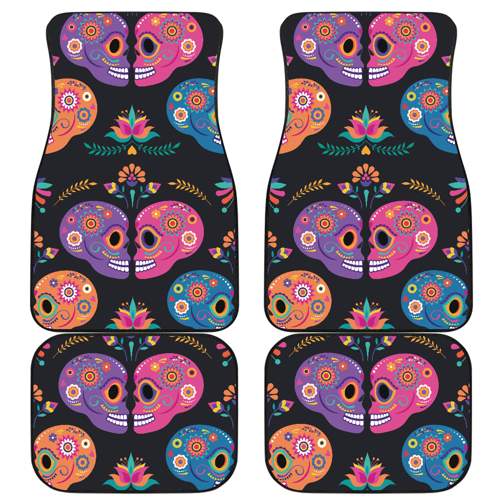 Sugar skull couple car mats