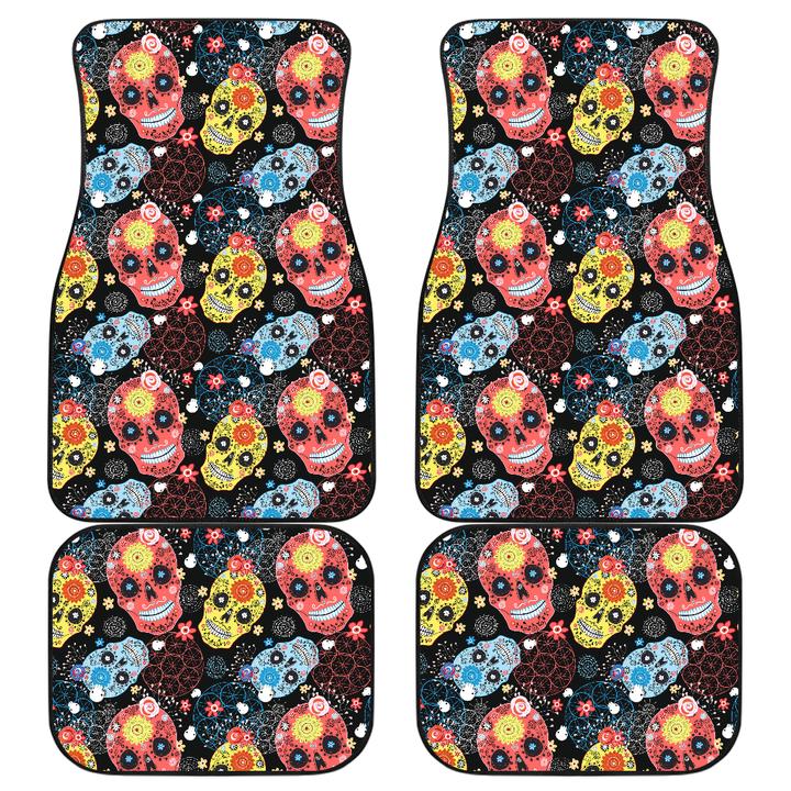Set 2 pcs sugar skull car seat covers