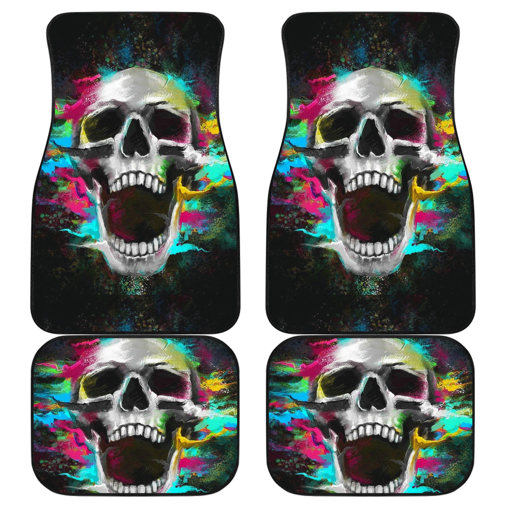 Set of 4 pcs skull car mats