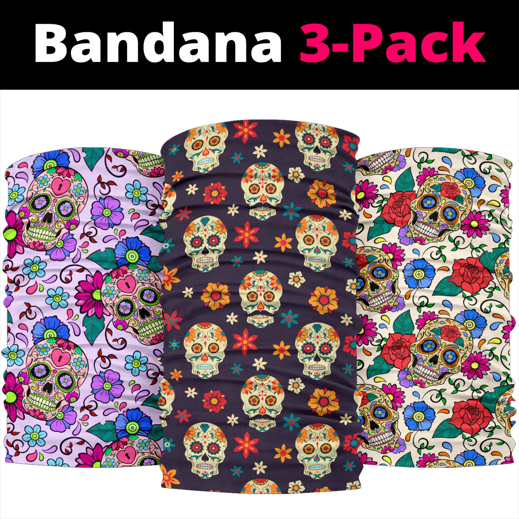 Set of 3pcs sugar skull bandana