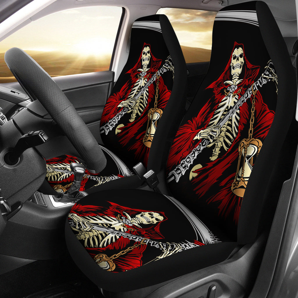 Set 2 pcs Gothic grim reaper car seat covers