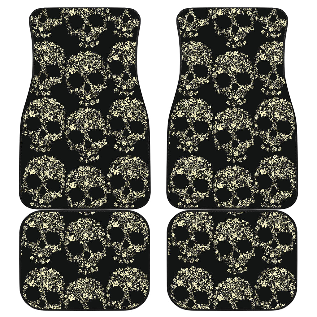 Floral skull car mats, sugar skull car mats
