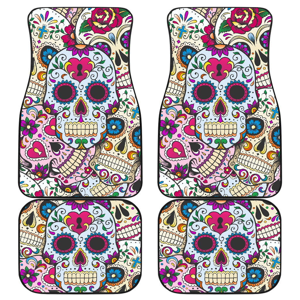 Sugar skull car seat covers & mats
