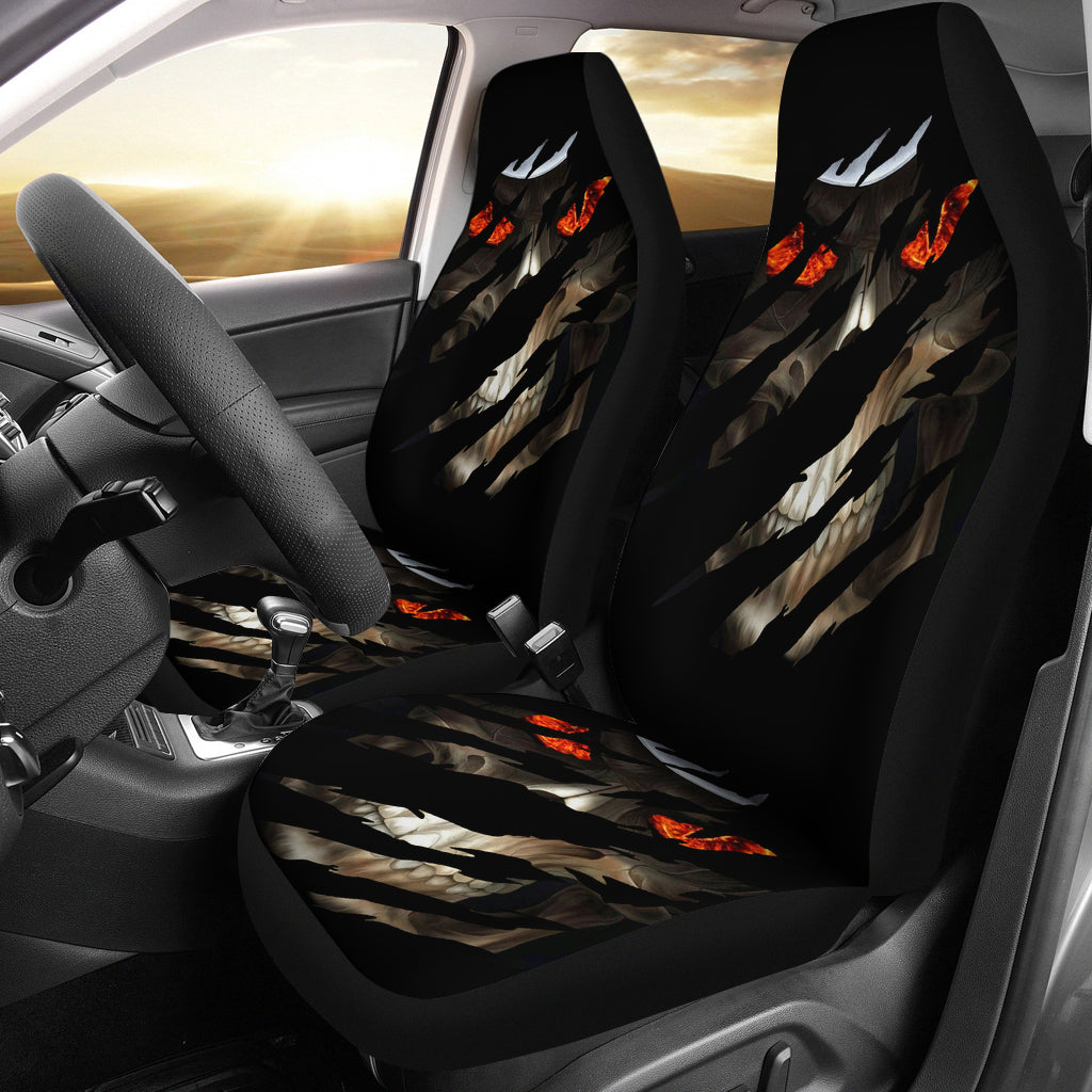 Set 2 pcs Gothic skull car seat covers