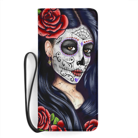 Day of the dead sugar skull girl wallet