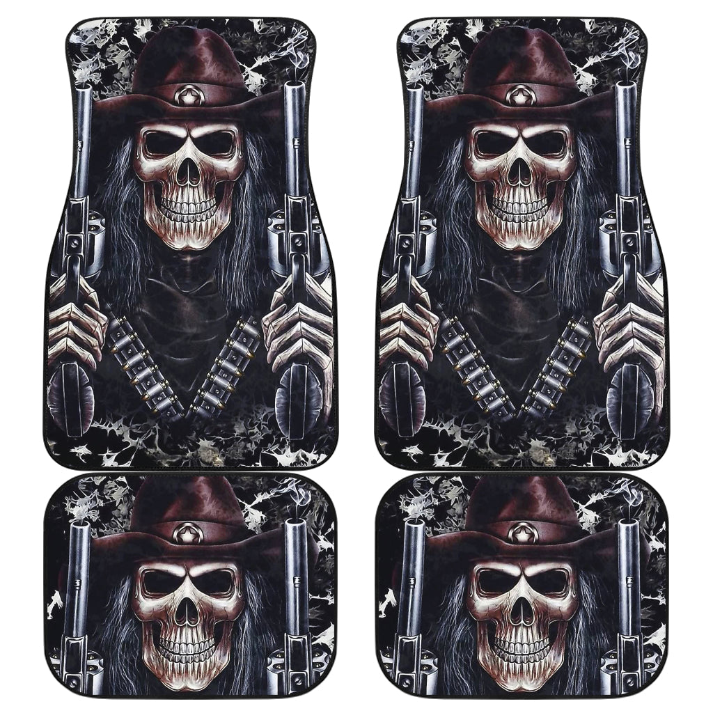 Set 4 pcs gun skull car mats