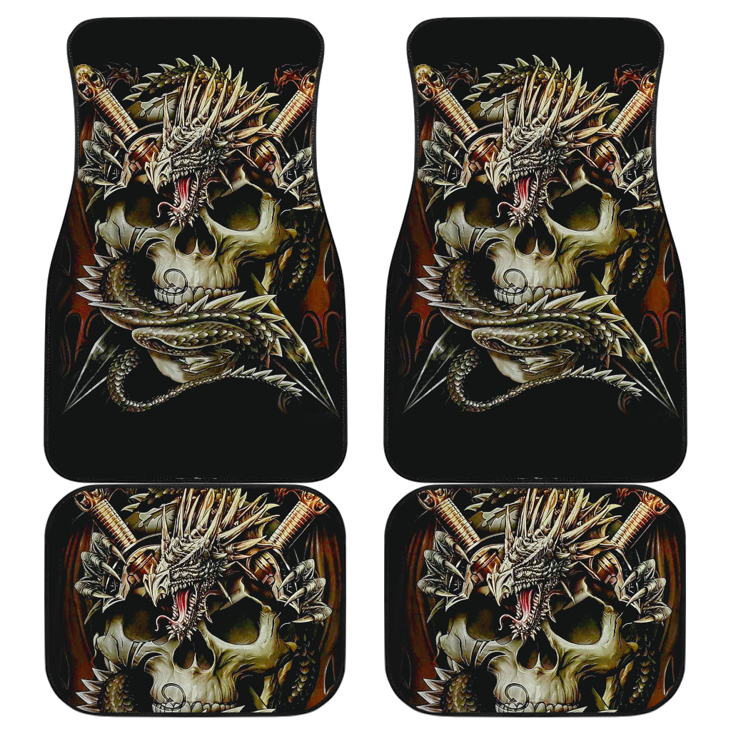 Set 4 pcs dragon skull car mats