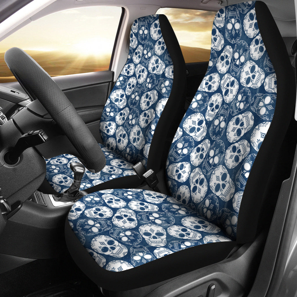 Set of 4 pcs sugar skull car mats