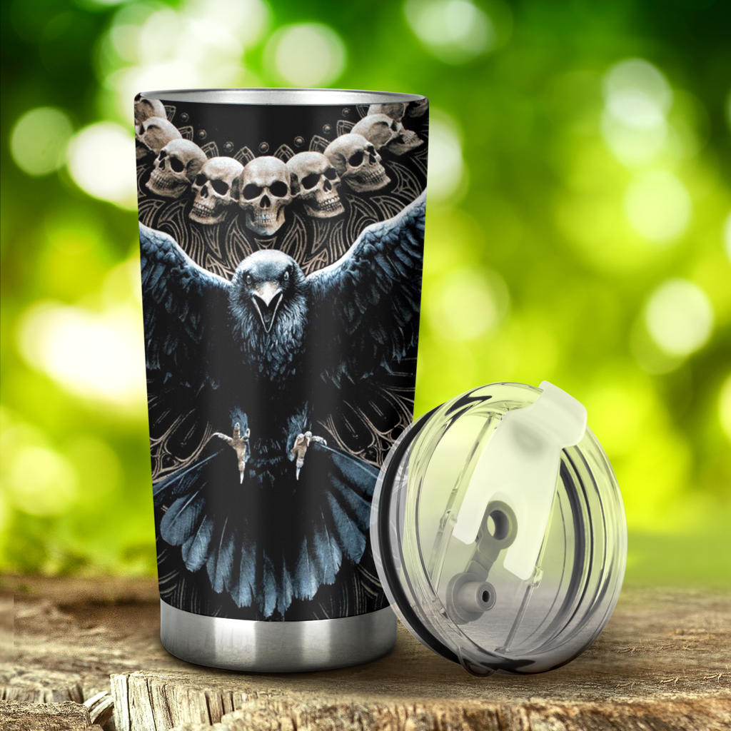 Skull grim reaper tumbler cup travel mug