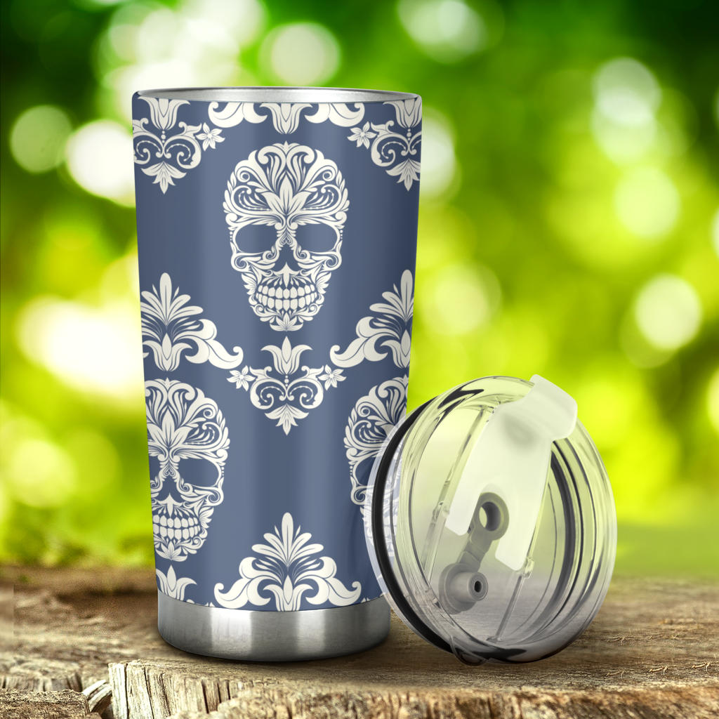 Sugar skull tumbler mug cup