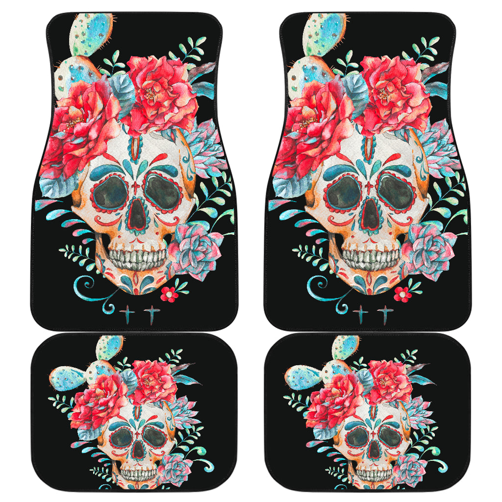 Set of 4 pcs floral car mats