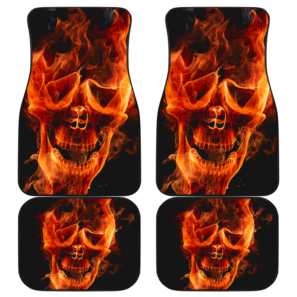 Set of 4 pcs skull car mats