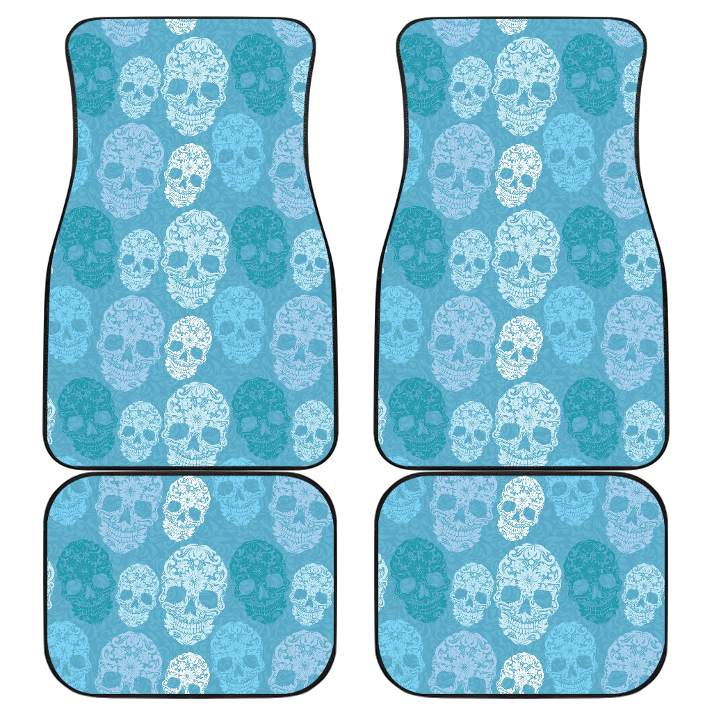 Set 4 pcs sugar skull car mats