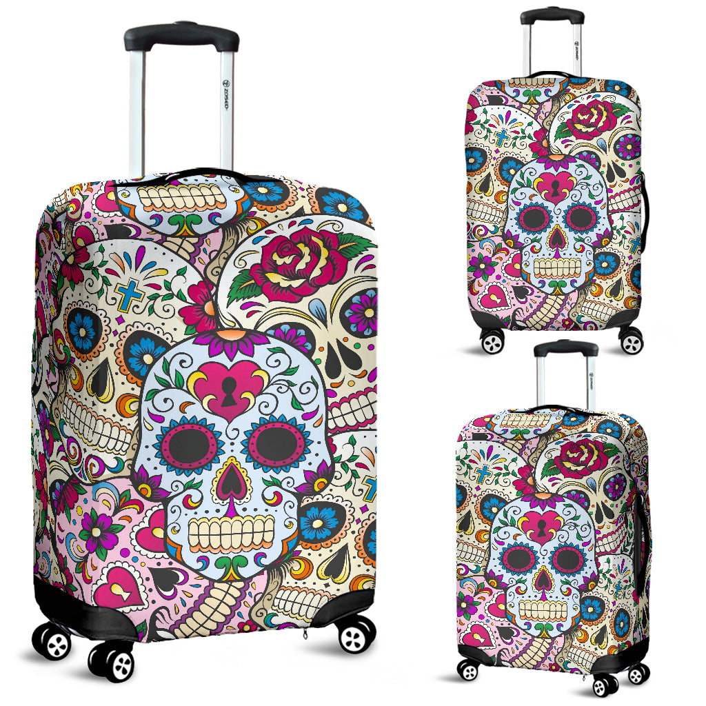 Sugar skull Luggage Cover - Suitcase cover