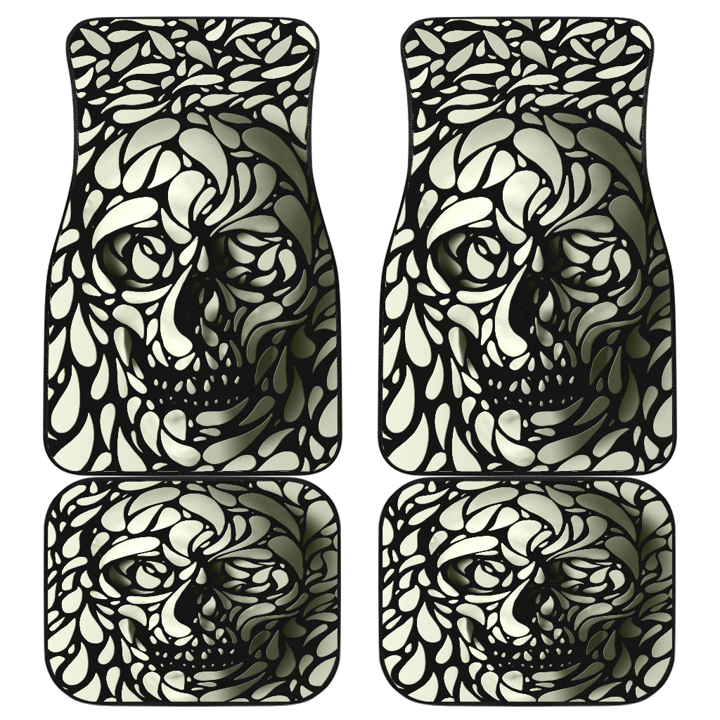 Set of 4 awesome skull car mats