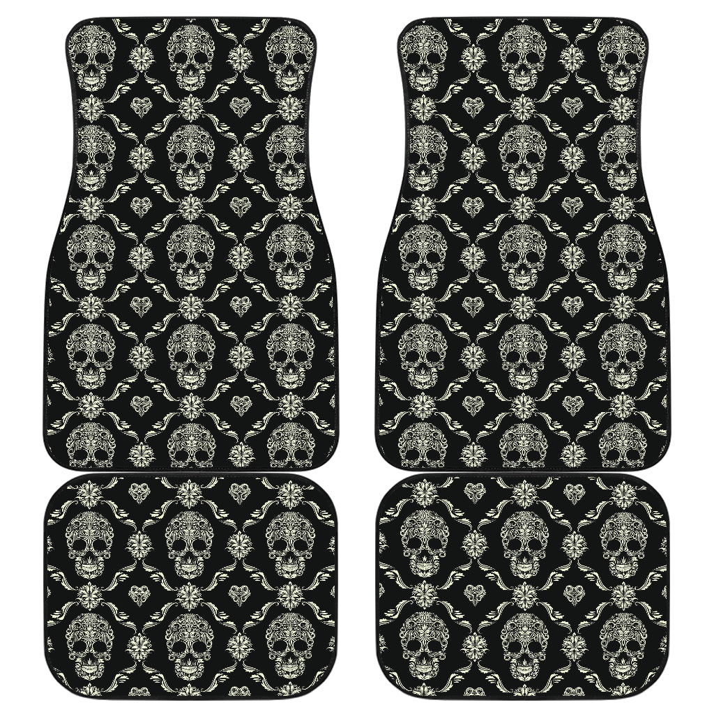 Set of 4 pcs skull car mats