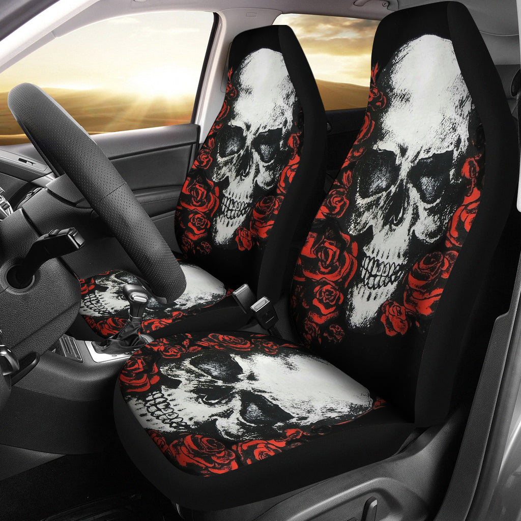 Set 2 skull car seat covers